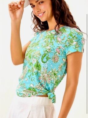 NEW Lilly Pulitzer Etta Top Sunbathers Bliss Mermaids Size Medium